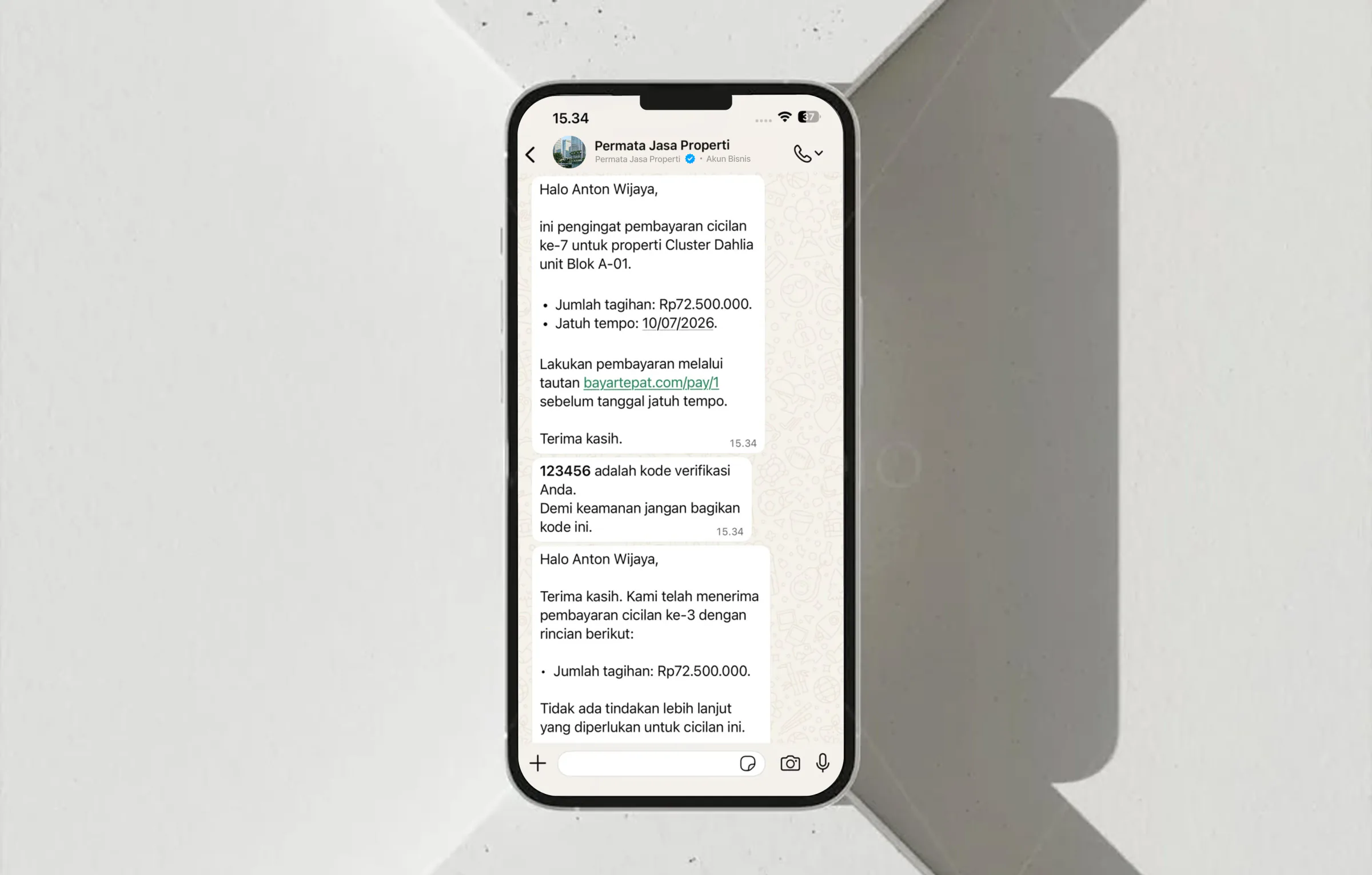 Pengingat WhatsApp Otomatis